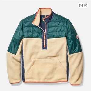 Marine Layer Archive Palisades Anorak Pullover Jacket Sherpa Fleece Retro